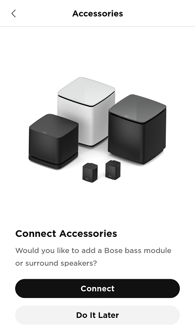 Connect accessory speakers